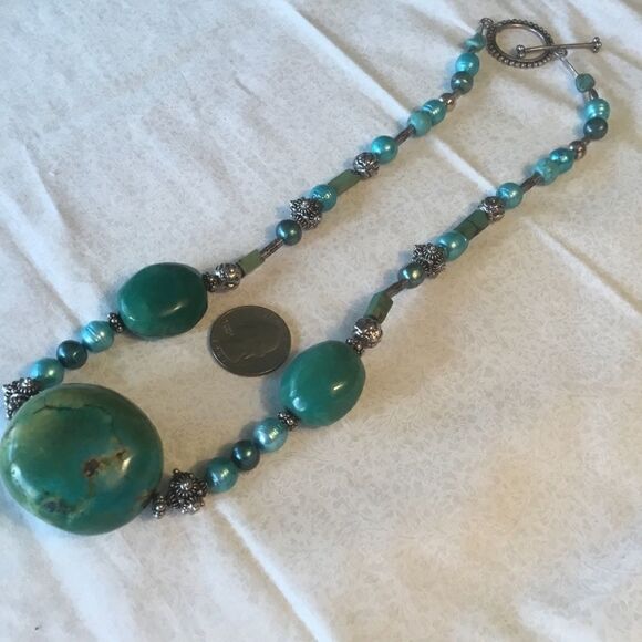 NWOT. Sterling Silver Turquoise Necklace - Picture 8 of 11